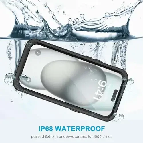 Lanhiem for iPhone 15 Plus Case, IP68 Waterproof Dustproof Shockproof Cases with Built-in Screen Protector, 360 Full Body Protective Phone Case for iPhone 15 Plus - 6.7 inch (Black) - LANHIEM (1)