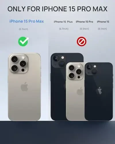 Lanhiem Magnetic for iPhone 15 Pro Max Case, IP68 Waterproof Dustproof Case, [Compatible with Magsafe] [Built-in Screen Protector] Full Body Heavy Duty Rugged Phone Cover 6.7 inch, Natural - 2