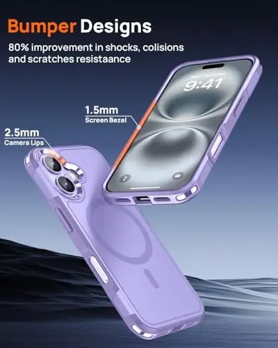 Lanhiem Magnetic for iPhone 16 Plus Case, [2 Pack Tempered Glass Screen Protector][Compatible with MagSafe][10 FT Military Shockproof] Heavy Duty Tough Rugged Cover for iPhone 16 Plus (6.7