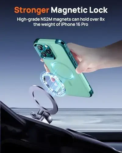 Lanhiem Magnetic for iPhone 16 Pro Case, [2 Pack Tempered Glass Screen Protector][Compatible with MagSafe][Military Grade Shockproof] Heavy Duty Tough Rugged Cover for iPhone 16 Pro (6.3