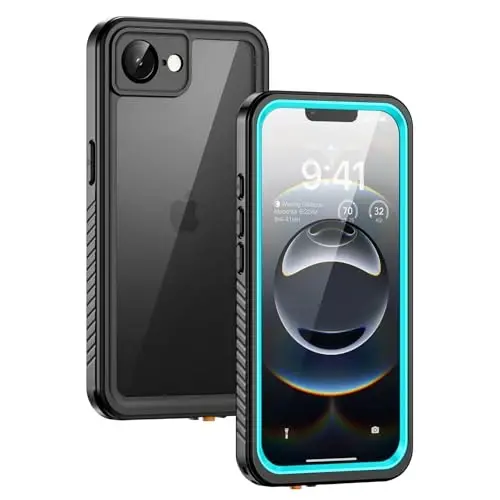Lanhiem for iPhone 16e Case, IP68 Waterproof Dustproof Shockproof Cases with Built-in Screen Protector, 360 Full Body Protective Heavy Duty Rugged Phone Cover for iPhone 16e 2025 6.1 inch (Blue) 