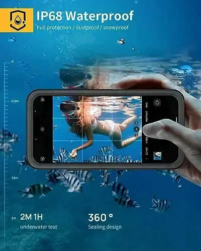 Lanhiem Magnetic для iPhone 14 Pro Max Case, Waterproof Dustproof Case with Built-in Screen Protector Compatible with Magsafe, Full Body Protective Cover for iPhone 14 Pro Max 6.7 inch -Black - 3