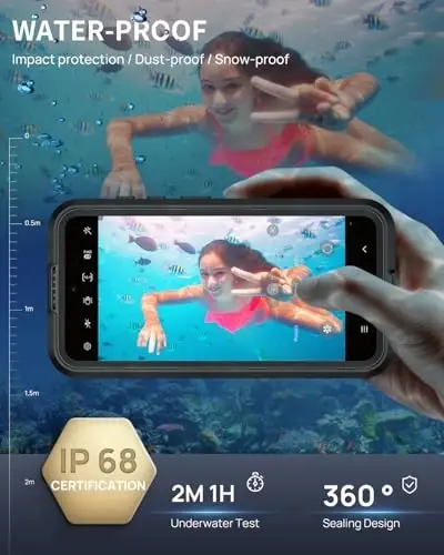 Lanhiem Magnetic iPhone 16 uchun g‘ilof, [2 ta закалённое стекло экран ҳимоячиси] [MagSafe bilan mos] [10 FT harbiy darajadagi zarbga chidamli] iPhone 16 uchun og‘ir yukga bardoshli mustahkam telefon qopqog‘i (6.1