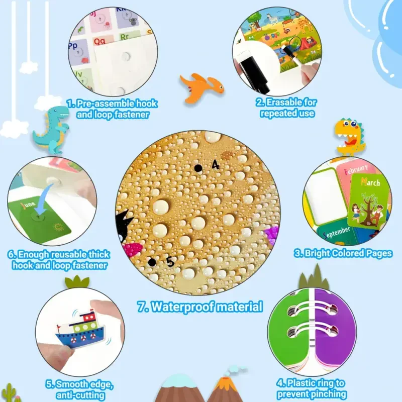 LANNEY Montessori Busy Book for Toddlers, Preschool Learning Activities 28 Themes Toddler Activity Book Educational Early Learning Toys Birthdays Gifts for Boys and Girls - 1