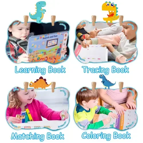 LANNEY Montessori Busy Book for Toddlers, Preschool Learning Activities 28 Themes Toddler Activity Book Educational Early Learning Toys Birthdays Gifts for Boys and Girls - 5