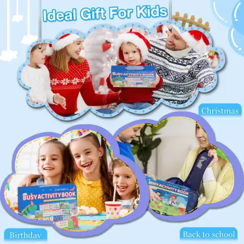 LANNEY Montessori Busy Book for Toddlers, Preschool Learning Activities 28 Themes Toddler Activity Book Educational Early Learning Toys Birthdays Gifts for Boys and Girls - 8