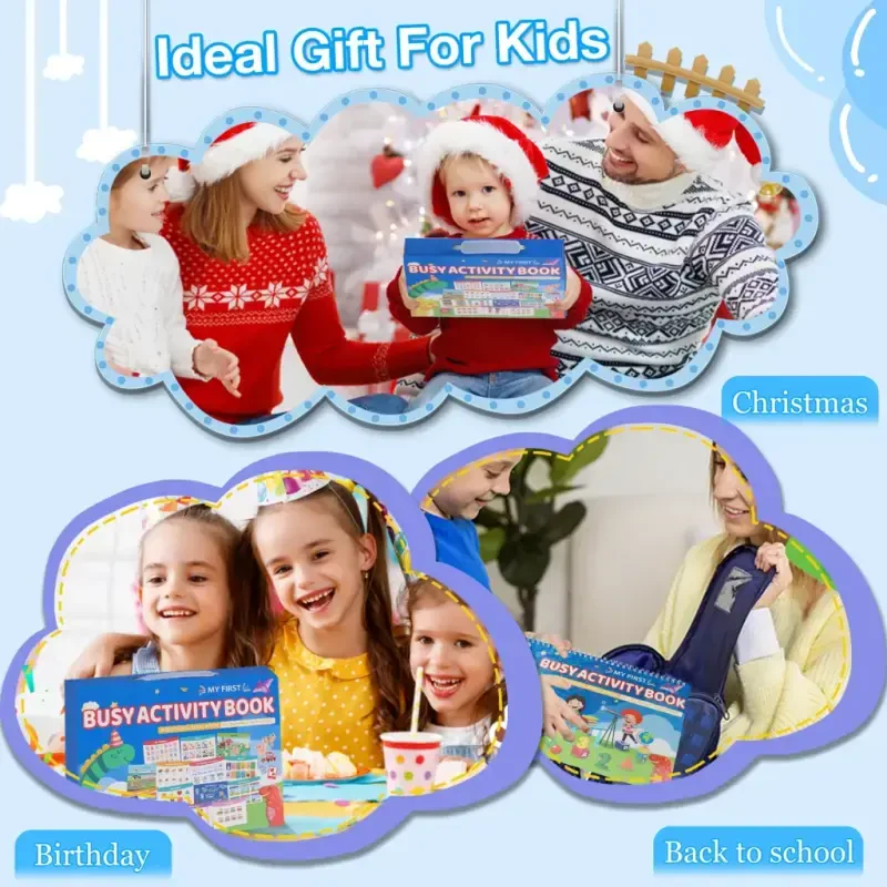 LANNEY Montessori Busy Book for Toddlers, Preschool Learning Activities 28 Themes Toddler Activity Book Educational Early Learning Toys Birthdays Gifts for Boys and Girls - 8