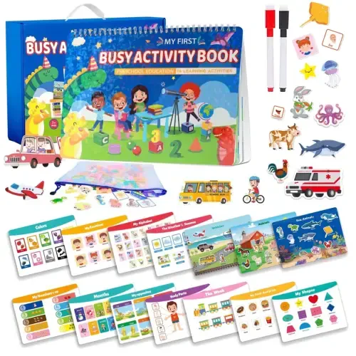 LANNEY Montessori Busy Book for Toddlers, Preschool Learning Activities 28 Themes Toddler Activity Book Educational Early Learning Toys Birthdays Gifts for Boys and Girls - 9