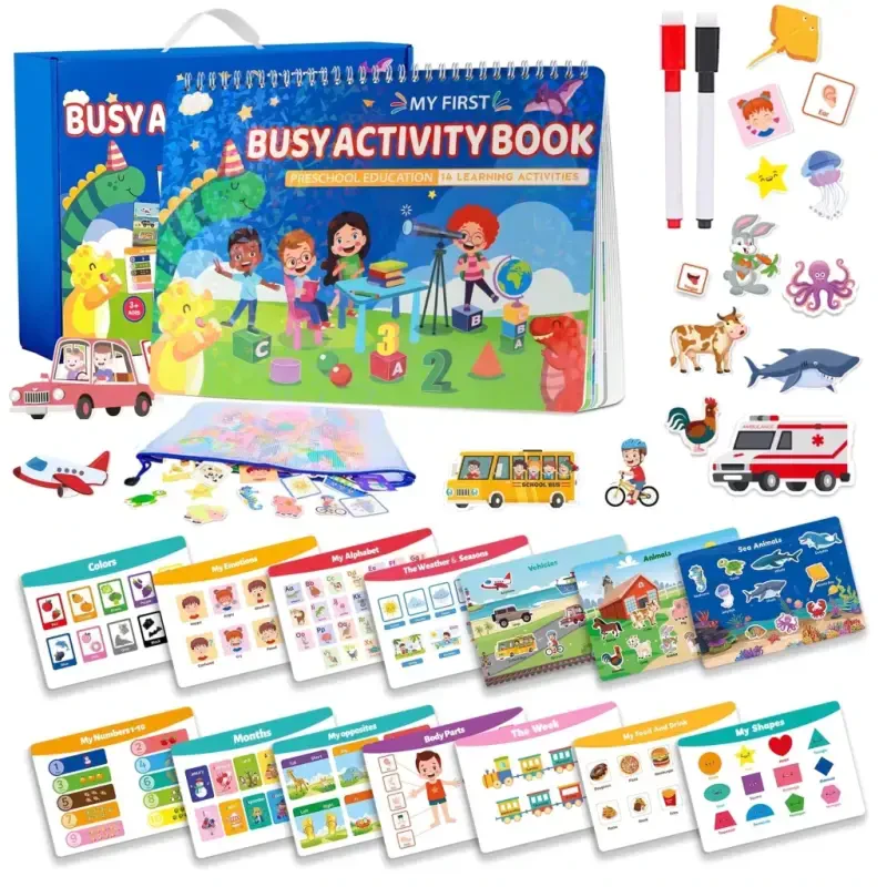 LANNEY Montessori Busy Book for Toddlers, Preschool Learning Activities 28 Themes Toddler Activity Book Educational Early Learning Toys Birthdays Gifts for Boys and Girls - 9