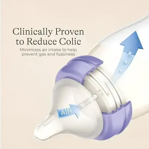 Lansinoh Anti-Colic Baby Bottles for Breastfeeding Babies, 5 Ounces, 3 Count, Includes 3 Slow Flow Nipples, Size S - 5