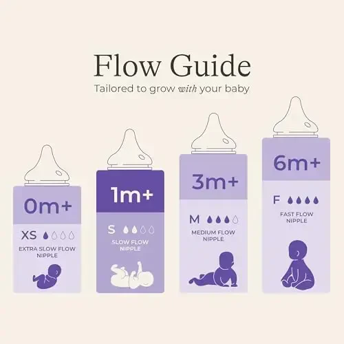 Lansinoh Anti-Colic Baby Bottles for Breastfeeding Babies, 5 Ounces, 3 Count, Includes 3 Slow Flow Nipples, Size S - 3