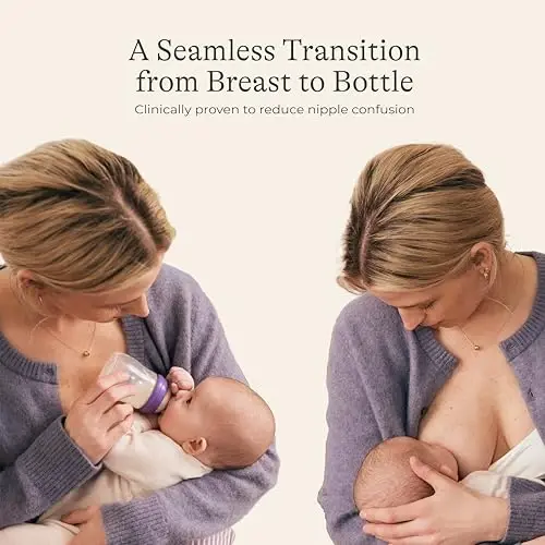 Lansinoh NaturalWave Newborn Gift Set – 3 Anti‑Colic 5 oz Bottles with S‑Flow Nipples + 3 Breastfeeding 8 oz Bottles with M‑Flow Nipples (6 Pack) - 6