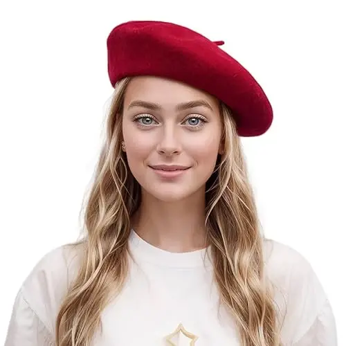 Lanzom Jun Aralashmasi Ayollar Beret Shapka Frantsuz Beret Qalpog'i Qishki Moda Bir Rangli Shapka Ayollar Qizlar Xonimlar Uchun 