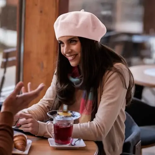 Lanzom jun aralashmasidan ayollar beret shlyapasi Frantsuz bereti qishki moda ayollar qizlar xonim uchun bir xil rangli shlyapa - 4