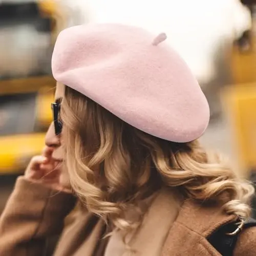 Lanzom jun aralashmasidan ayollar beret shlyapasi Frantsuz bereti qishki moda ayollar qizlar xonim uchun bir xil rangli shlyapa - 6