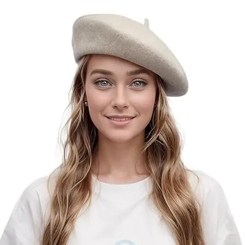 Lanzom jun yünü aralashgan ayollar beret shlyapasi. Fransiz beret kepkasi. Qishki moda. Bir rangli shlyapa ayollar va qizlar uchun. - 1
