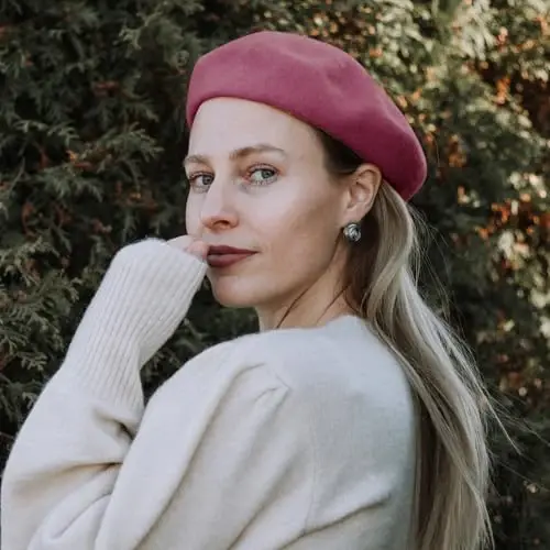 Lanzom Wool Blend Women Beret Hat French Beret Cap Winter Fashion Solid Color Hat for Women Girls Lady - 6