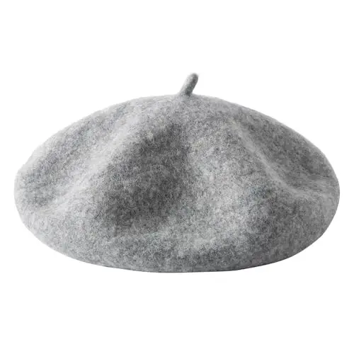 Lanzom Wool Blend Women Beret Hat French Beret Cap Winter Fashion Solid Color Hat for Women Girls Lady - 3