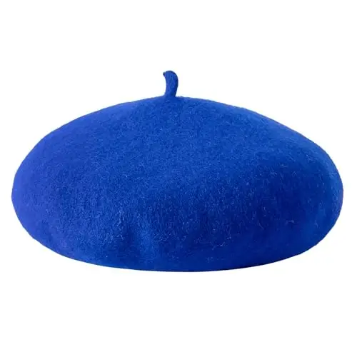 Lanzom Wool Blend Women Beret Hat French Beret Cap Winter Fashion Solid Color Hat for Women Girls Lady - 2