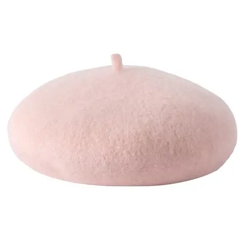 Lanzom Wool Blend Women Beret Hat French Beret Cap Winter Fashion Solid Color Hat for Women Girls Lady - LANZOM (1)