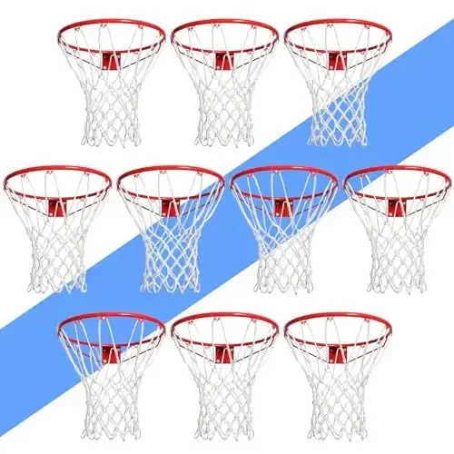 LAO XUE Basketball Net Outdoor,(7.16 oz) 12 Loops Professional Heavy Duty Basketball Net Replacement,All Weather Anti Whip,Suitable for Outdoor Standard Basketball Hoop 