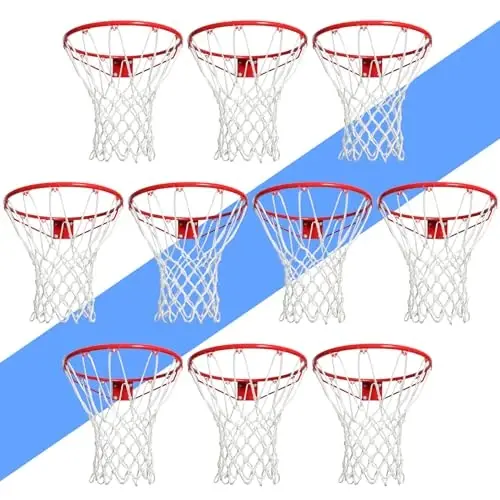 LAO XUE Basketball Net Outdoor,(7.16 oz) 12 Loops Professional Heavy Duty Basketball Net Replacement,All Weather Anti Whip,Suitable for Outdoor Standard Basketball Hoop - 1