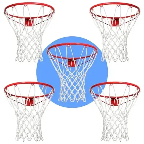 LAO XUE Basketball Net Outdoor,(7.16 oz) 12 Loops Professional Heavy Duty Basketball Net Replacement,All Weather Anti Whip, Suitable for Outdoor Standard 12 Loops Basketball Hoop - 1