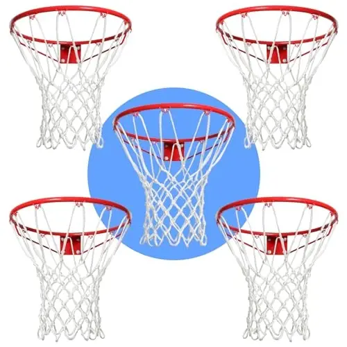 LAO XUE Basketball Net Outdoor,(7.16 oz) 12 Loops Professional Heavy Duty Basketball Net Replacement,All Weather Anti Whip,Suitable for Outdoor Standard Basketball Hoop - 1