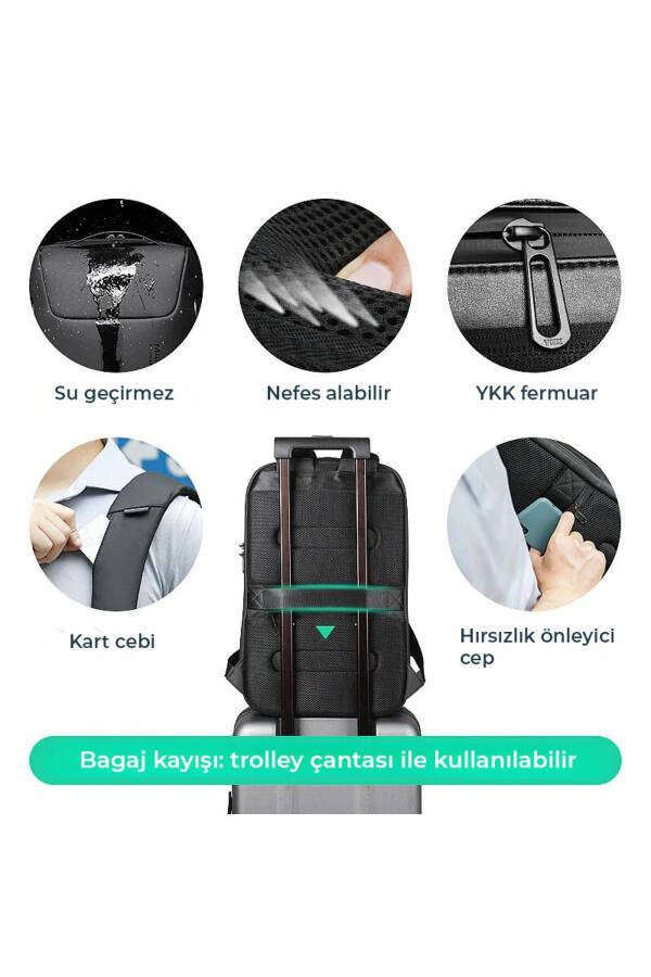 Laptop Black Backpack with Lock, USB Charging Kit, Odyssey Bag - Mr9116_00 - 33