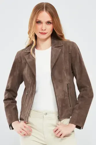 Lara Ayollar uchun Mink Suede Teri Ko'ylagi 23wge588110 - 1