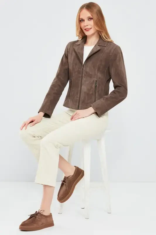 Lara Ayollar uchun Mink Suede Teri Ko'ylagi 23wge588110 - 3