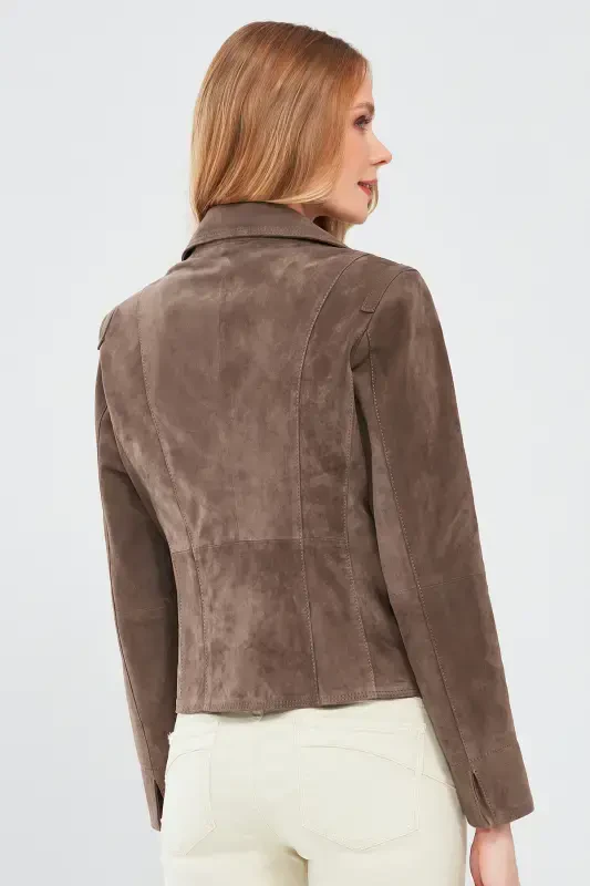 Lara Ayollar uchun Mink Suede Teri Ko'ylagi 23wge588110 - 4