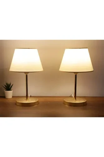 Lara Gold Base 2-Piece Lampshade Set - HOMİNG (1)