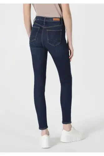 Lara Mid Waist Skinny Super Slim Fit Dark Blue Women's Jeans - COLIN’S (1)
