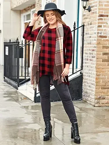 LARACE Ayollar uchun katta oʻlchamdagi 3/4 yengli keng bichimli keng etekli tunika ustki kiyimlari gulli baland-past asosiy futbolka - 2