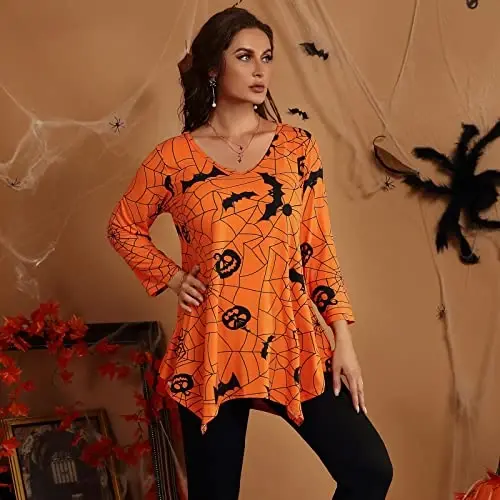 LARACE Ayollar uchun katta o'lchamdagi toplar Tunika Asimmetrik ko'ylaklar 3/4 Yengli V yoqali keng ayollar kiyimlari Leggings uchun - 3