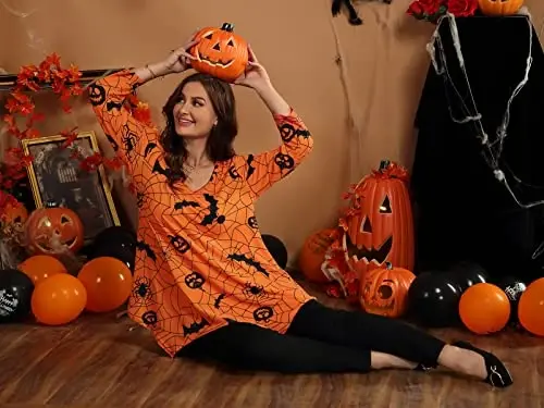 LARACE Ayollar uchun katta o'lchamdagi toplar Tunika Asimmetrik ko'ylaklar 3/4 Yengli V yoqali keng ayollar kiyimlari Leggings uchun - 5