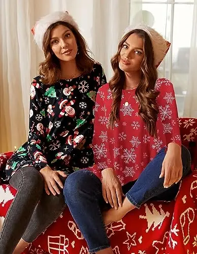 LARACE Plus Size Tunic Tops Long Sleeve Shirts for Women Swing Flowy Loose Fit Clothes for Leggings - 11