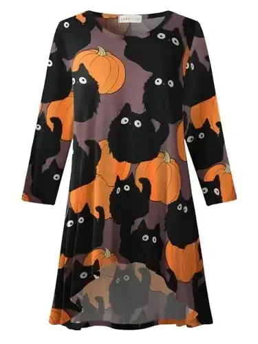 LARACE Ayollar uchun katta o'lchamli 3/4 yengli keng bichimli keng ko'ylak tepalari gulli baland past oddiy futbolka - 1