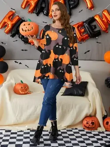 LARACE Ayollar uchun katta o'lchamli 3/4 yengli keng bichimli keng ko'ylak tepalari gulli baland past oddiy futbolka - 3