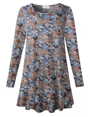 LARACE ayollar uchun katta o'lchamli tunikalar uzun yengli ko'ylaklar Leggings uchun erkin bichimli kiyimlar 