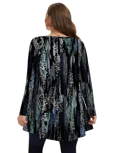LARACE Ayollar uchun katta o‘lchamli tunikalar, uzun yengli ko‘ylaklar, legginslar uchun erkin bichimdagi keng kiyimlar - 5