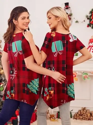 LARACE Ayollar uchun qisqa yengli ko'ylaklar, katta o'lchamli toplar, kundalik yozgi kiyimlar, assimetrik tunika bluzkalar - 5