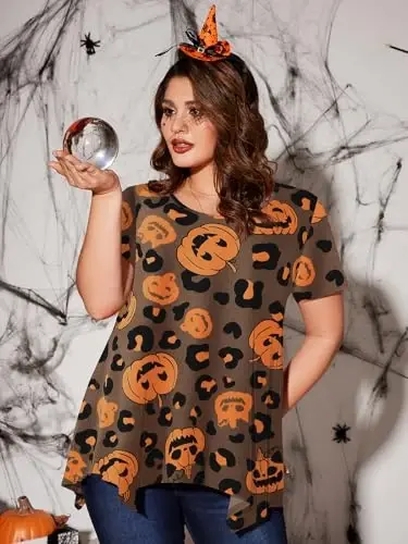 LARACE Ayollar uchun qisqa yengli ko'ylaklar Plus Size Toplar Kundalik yozgi kiyimlar Asimmetrik tunik bluzkalar - 4