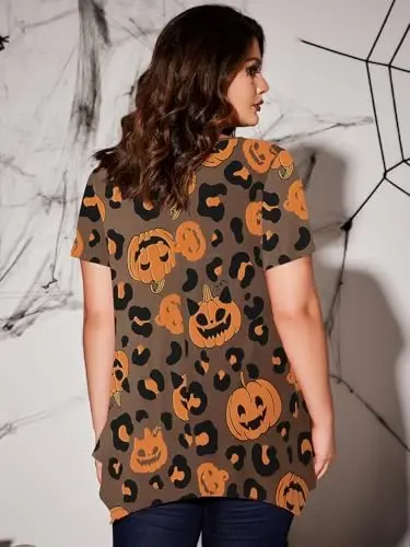 LARACE Ayollar uchun qisqa yengli ko'ylaklar Plus Size Toplar Kundalik yozgi kiyimlar Asimmetrik tunik bluzkalar - 5