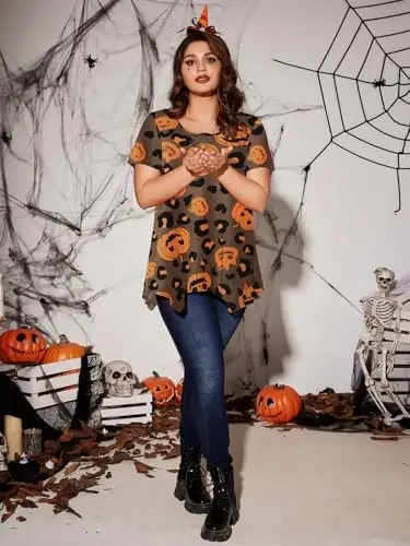 LARACE Ayollar uchun qisqa yengli ko'ylaklar Plus Size Toplar Kundalik yozgi kiyimlar Asimmetrik tunik bluzkalar - 6