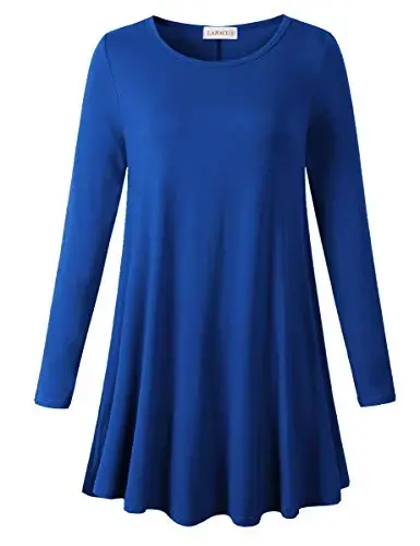 LARACE Plus Size Tunic Tops Long Sleeve Shirts for Women Swing Flowy Loose Fit Clothes for Leggings - 1