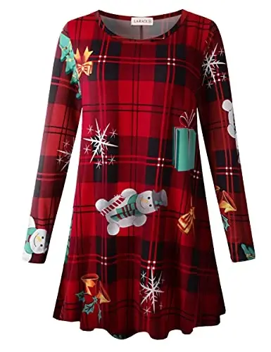 LARACE Plus Size Tunic Tops Long Sleeve Shirts for Women Swing Flowy Loose Fit Clothes for Leggings 