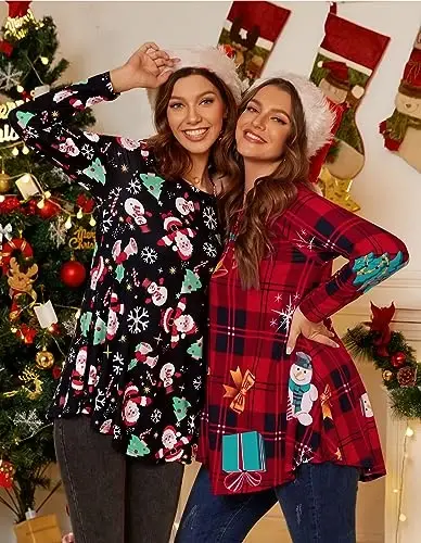 LARACE Plus Size Tunic Tops Long Sleeve Shirts for Women Swing Flowy Loose Fit Clothes for Leggings - 4