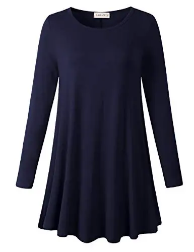 LARACE Plus Size Tunic Tops Long Sleeve Shirts for Women Swing Flowy Loose Fit Clothes for Leggings - 8